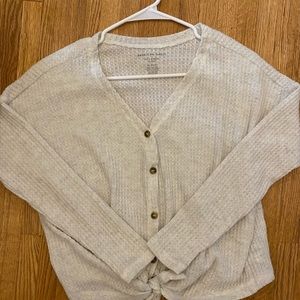 American Eagle tie front (button down) sweater top XS